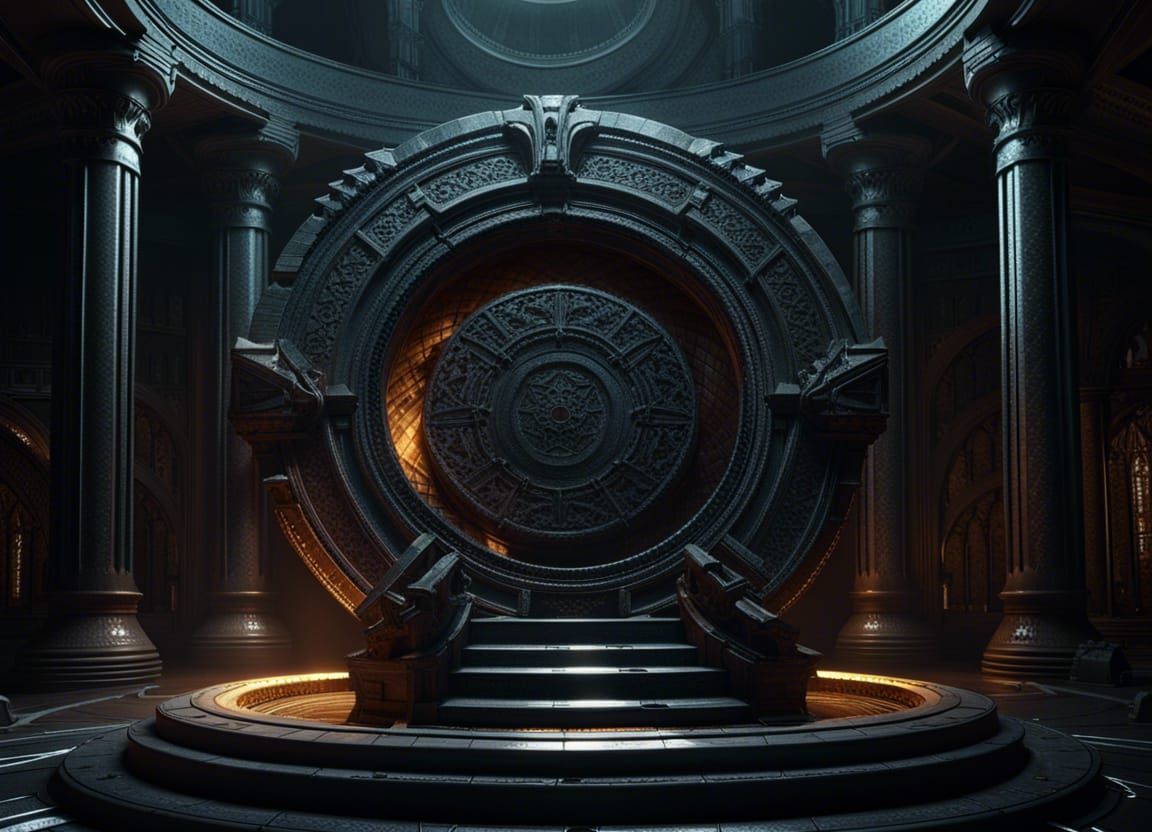 Onyx Throne in Dark Fantasy Temple