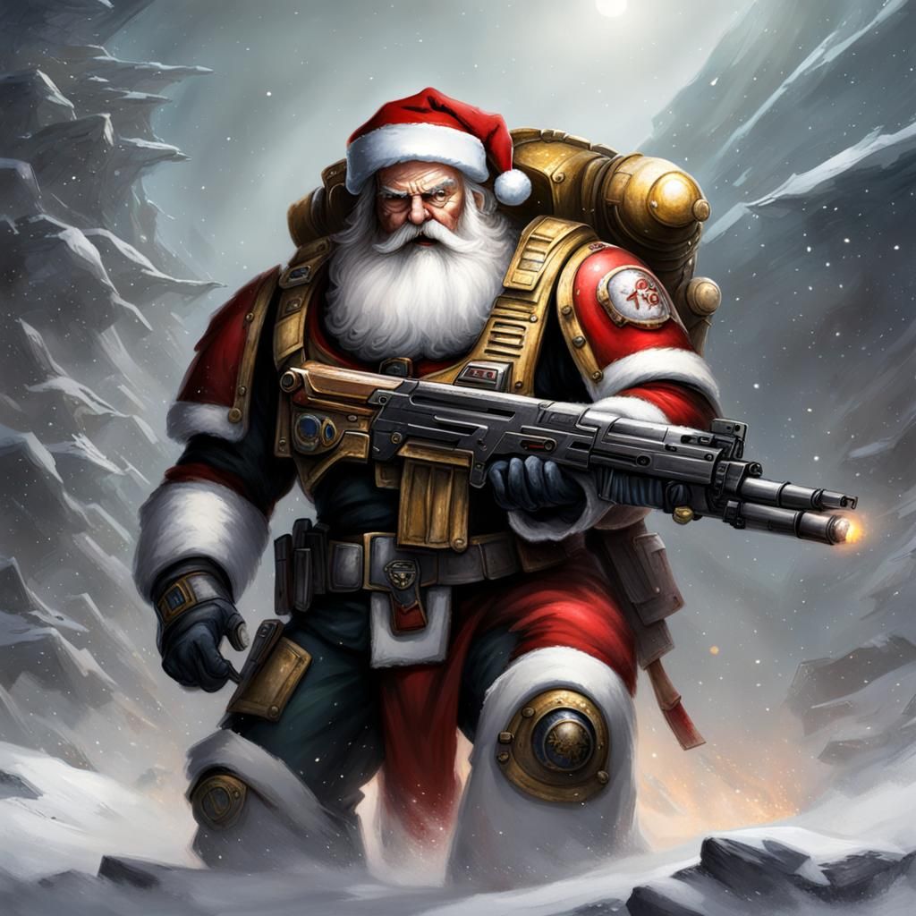 Santa Claus as a Space Marine Digital Art