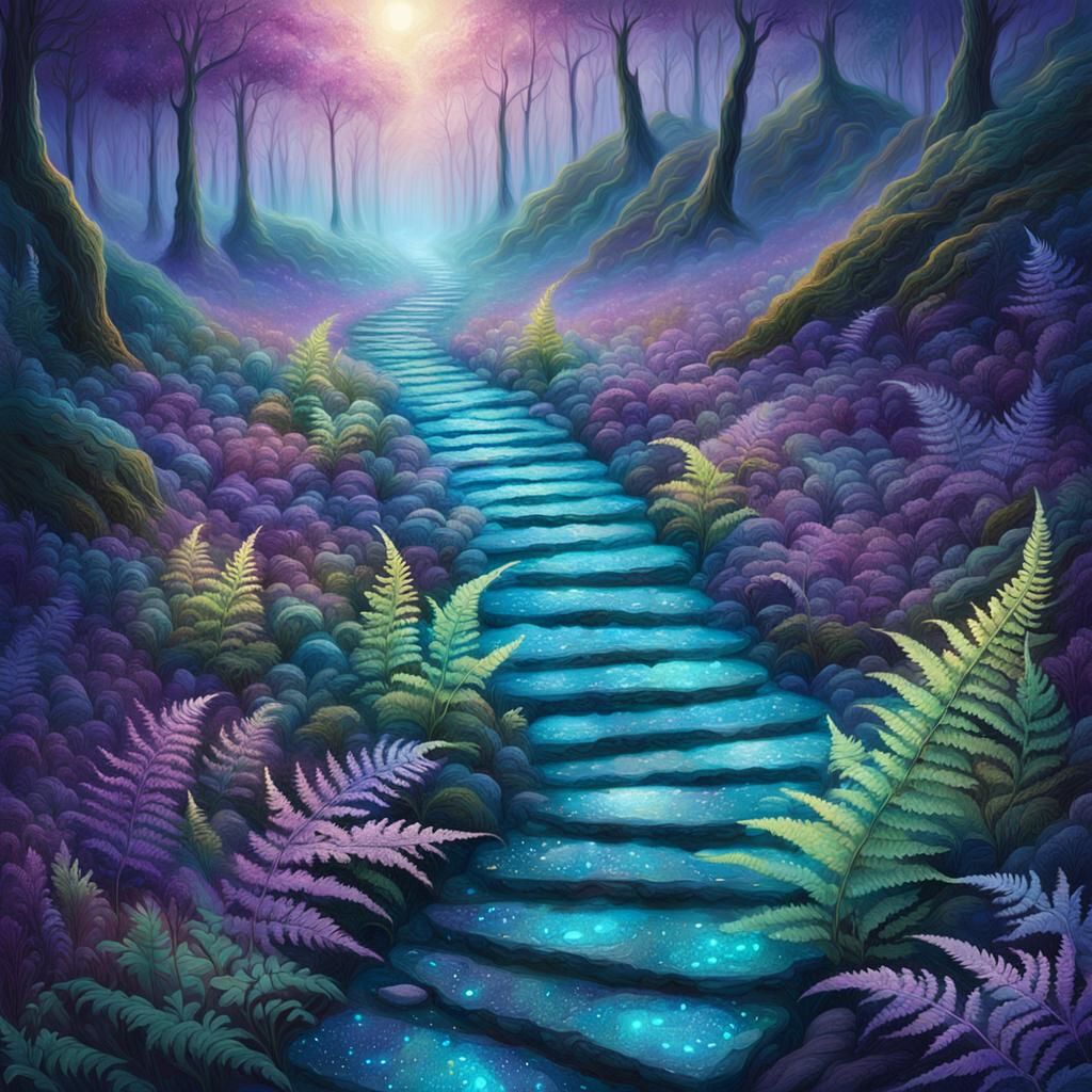 Cosmic Stone Path in Mystical Astral Style