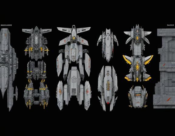 2D Sci-Fi Battleship Game Asset Sheet