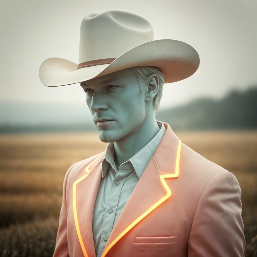 Dreamlike Cowboy in Soft Pastel Hues