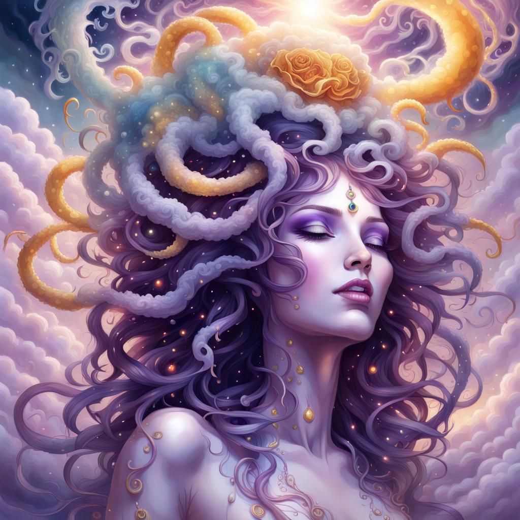 Majestic Medusa in Turbulent Cloudscape