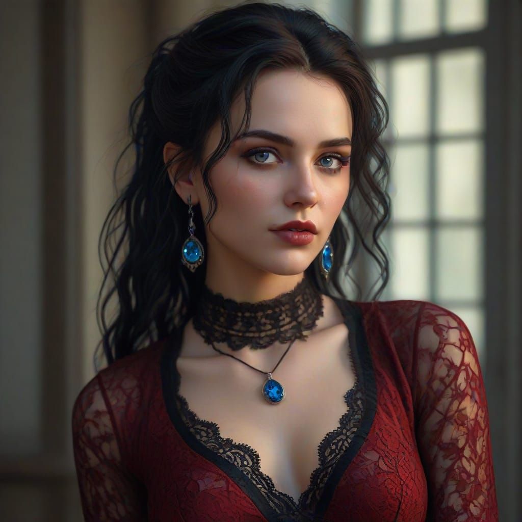 Goth Woman in Sultry, Moody Portrait