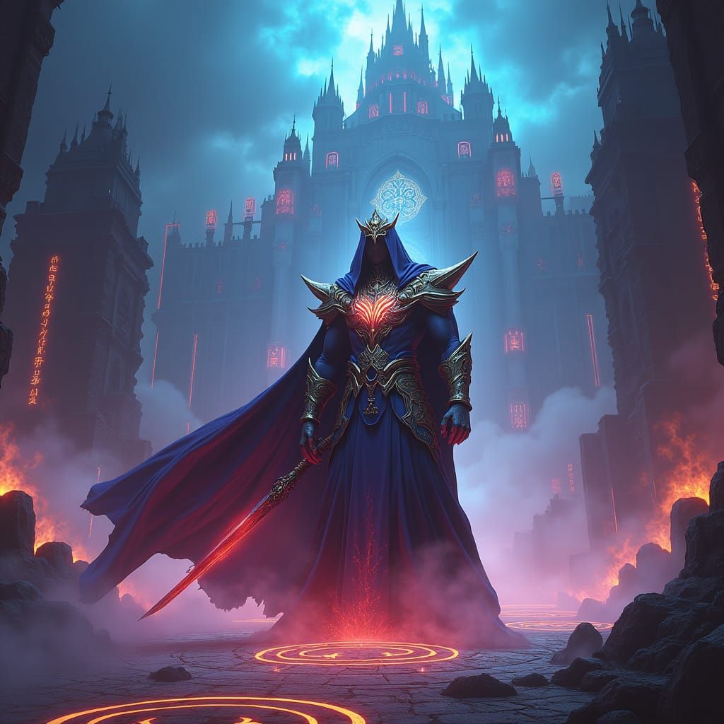 Regal Immortal in Mystical Realm: Fantasy Concept Art