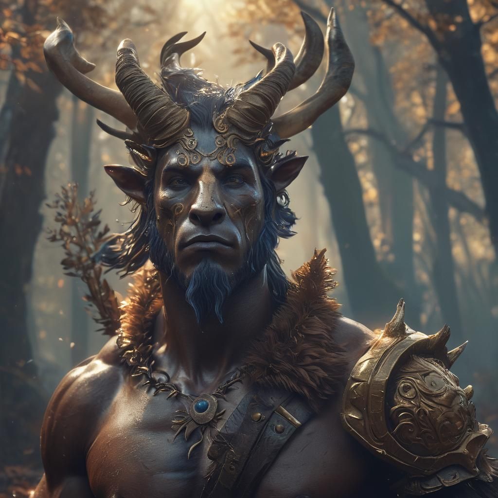 Mystical Centaur Portrait in Enchanted Woods