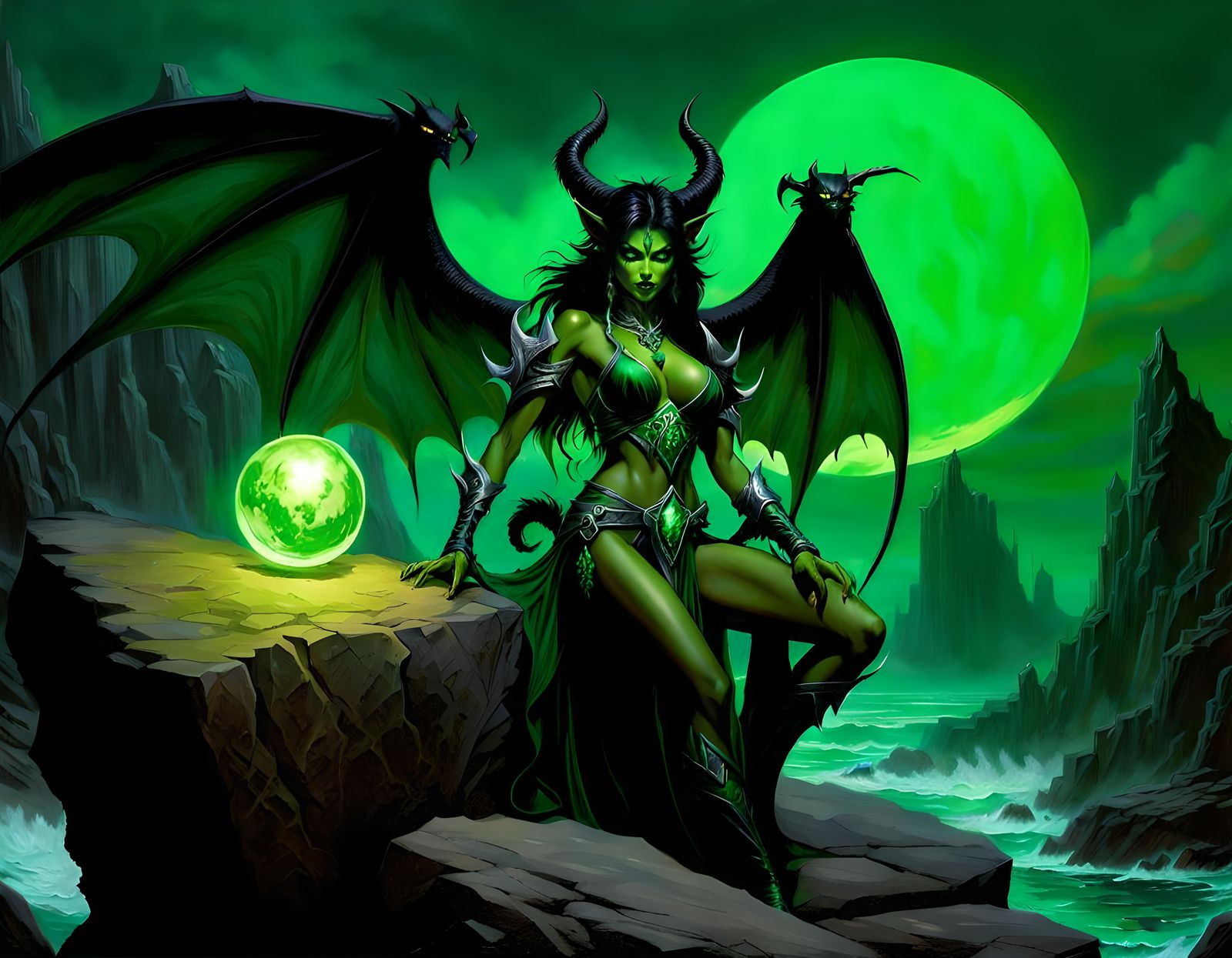 Green-Eyed Demon Temptress Summons Kobold Familiar