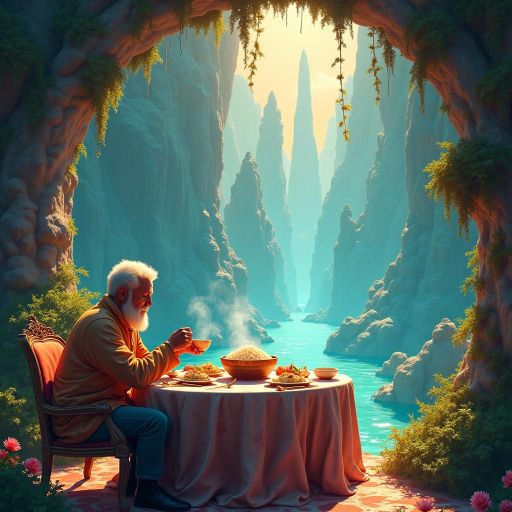 Gastronomical Bliss: Crystal Dining Chamber in 9K Art