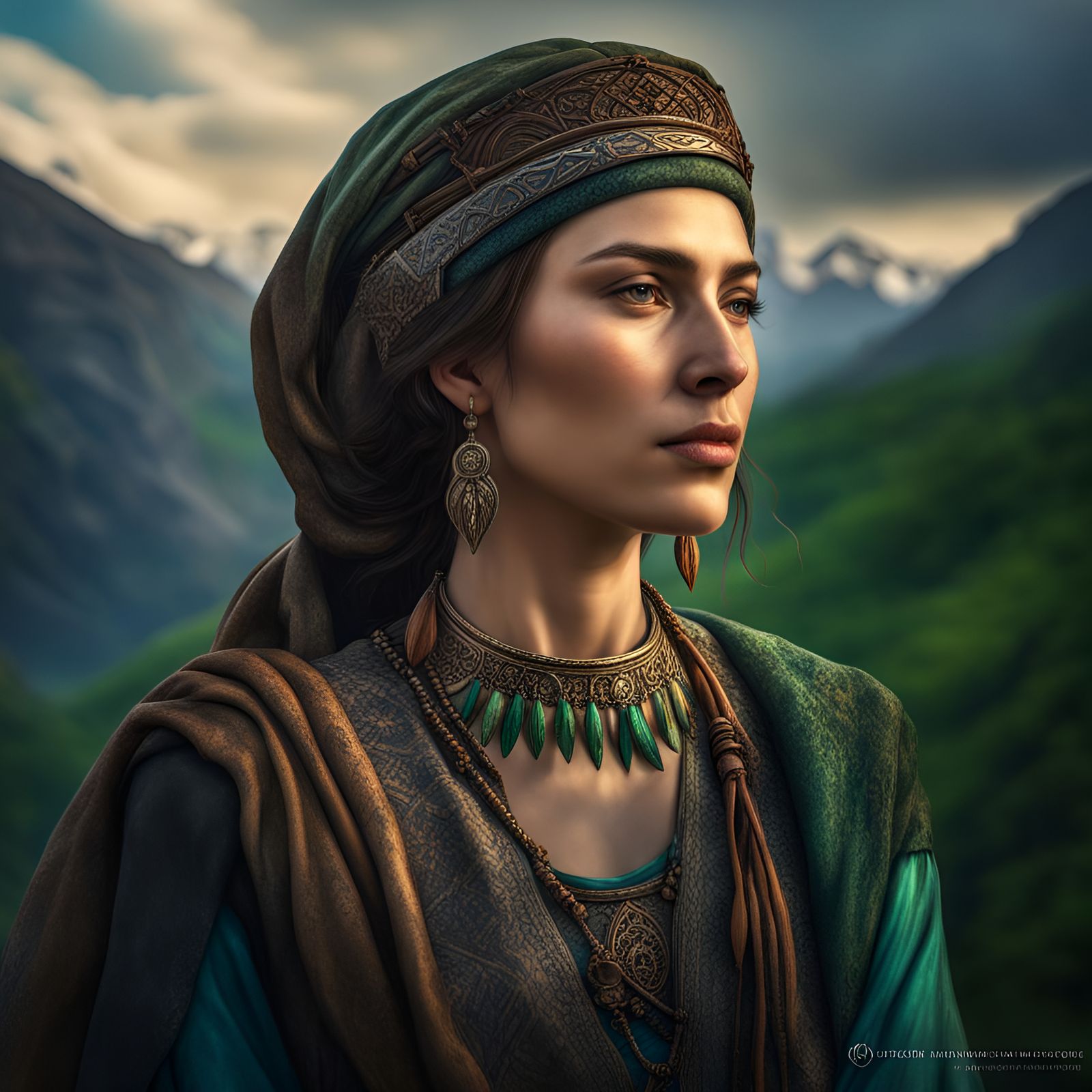 Lady Abaza: Caucasian Heritage in Digital Portrait