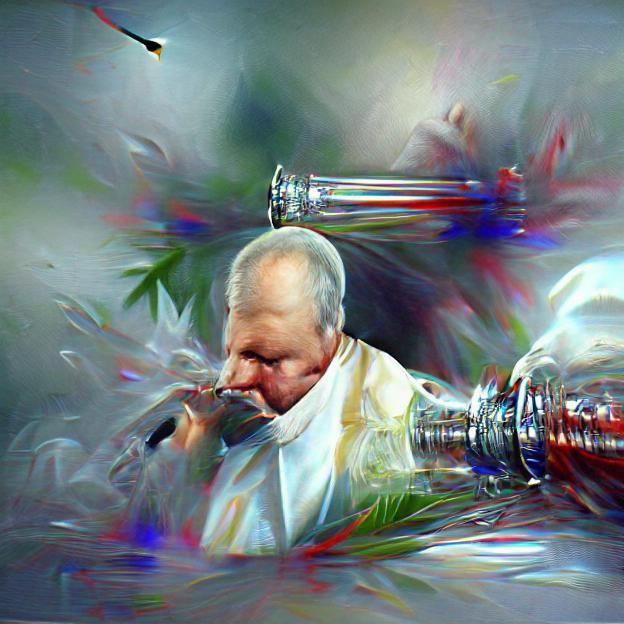 Hyperrealistic Artwork: John Paul II Smoking