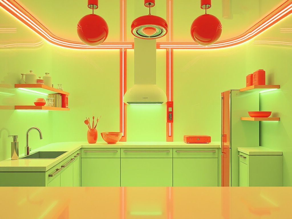 Ultraminimal Recipe Illustration in Retrofuturism Style