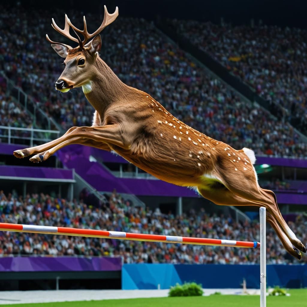 Deer Jumps High Bar at the Olympics