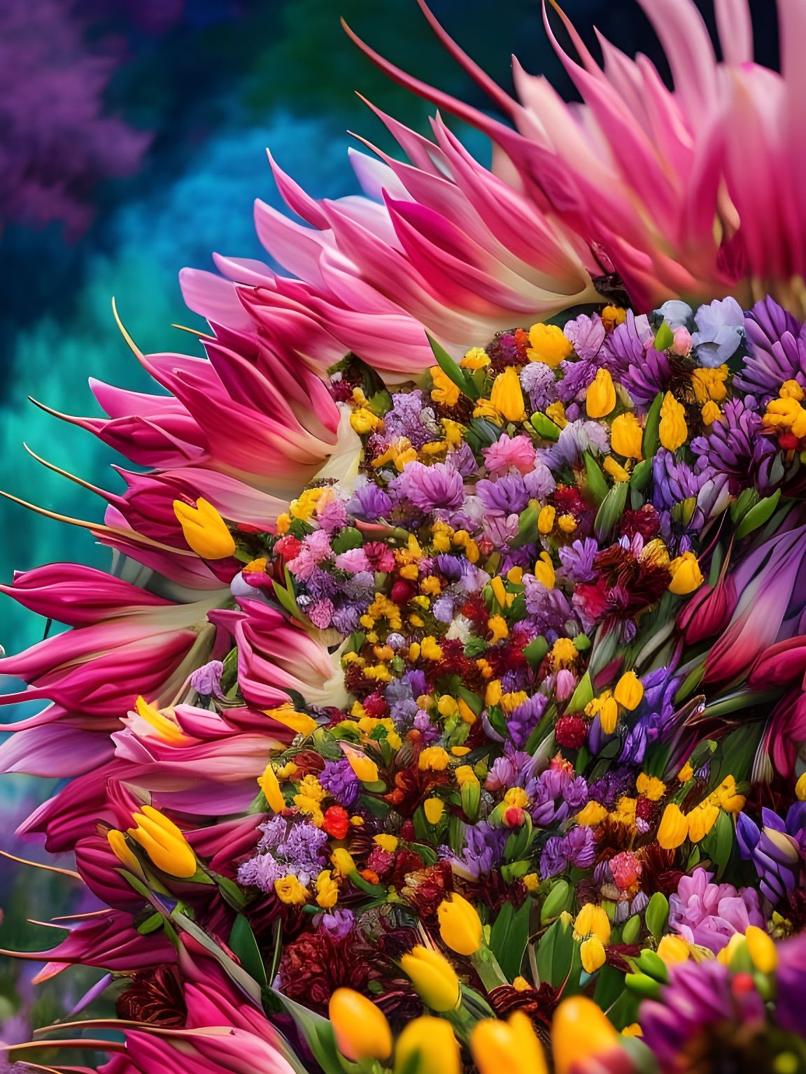 Surreal Floral World in Vivid Colors
