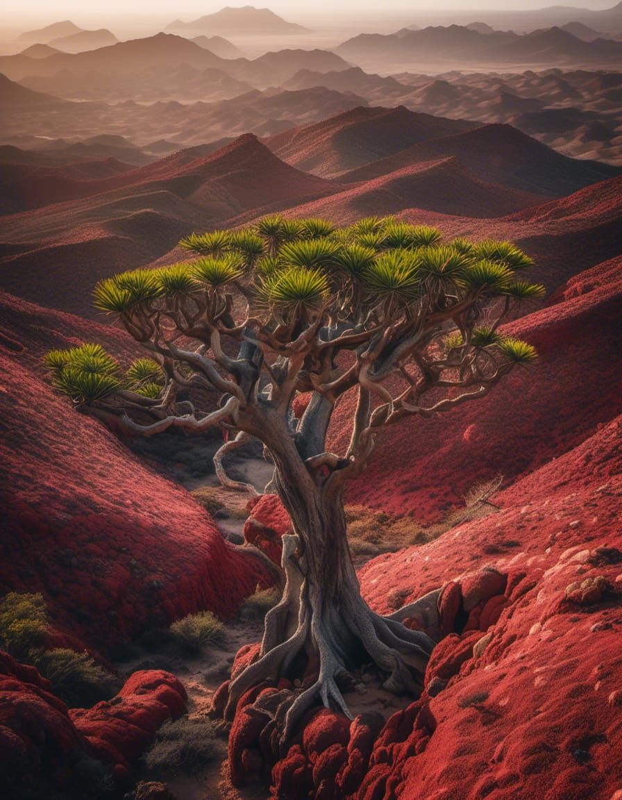 Dragon Blood Tree on Socotra Island