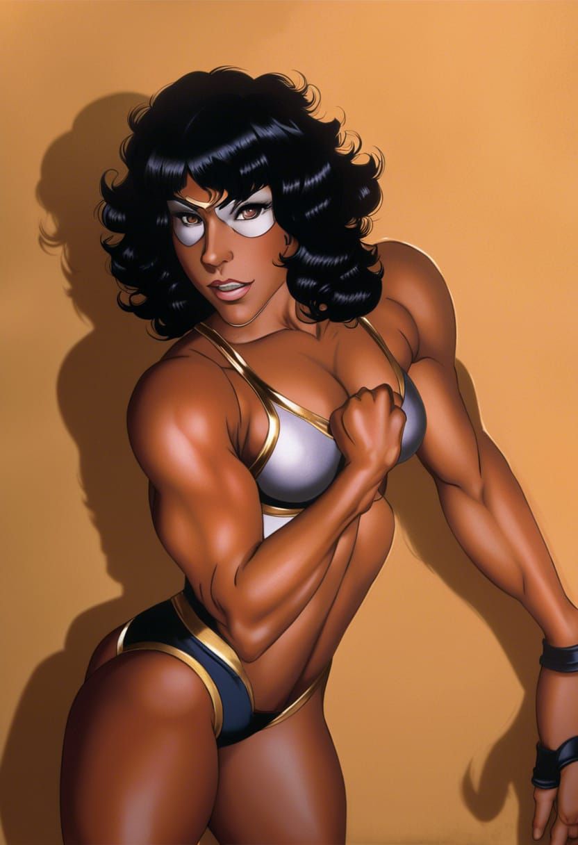 Feminine Bodybuilder as Fighting Game Character