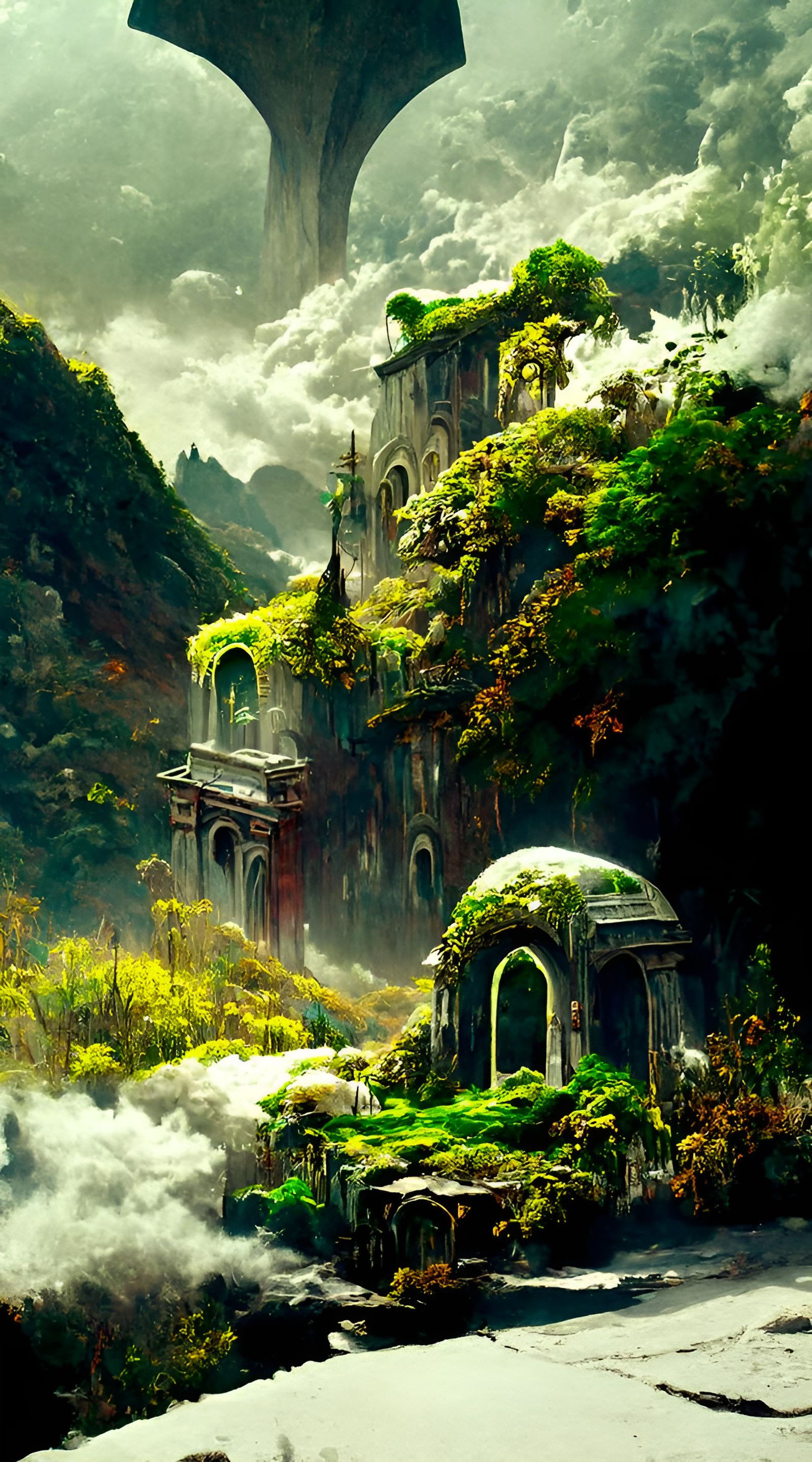 Magical Gateway in Hillside Matte Painting