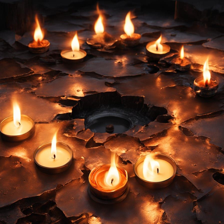 Hyper Realistic Flames Scorched Wooden Floor