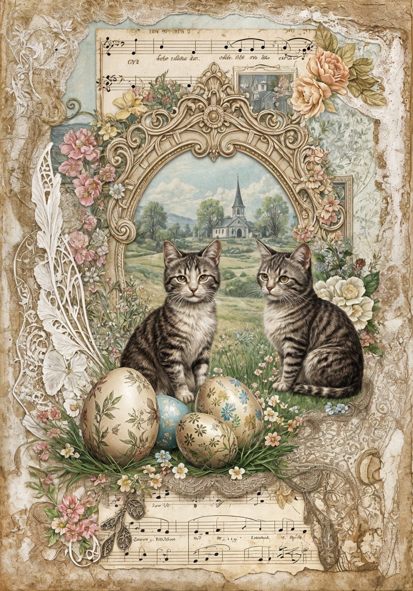 Vintage Easter collage