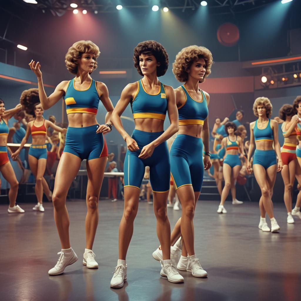 Belgium Aerobics Team at 1980s Championship
