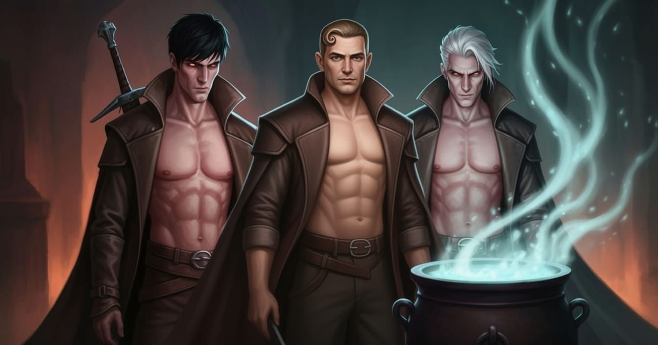 Mysterious Witcher Familiars Beside Cauldron