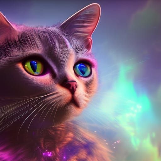 Iridescent Cat Fantasy Concept Art