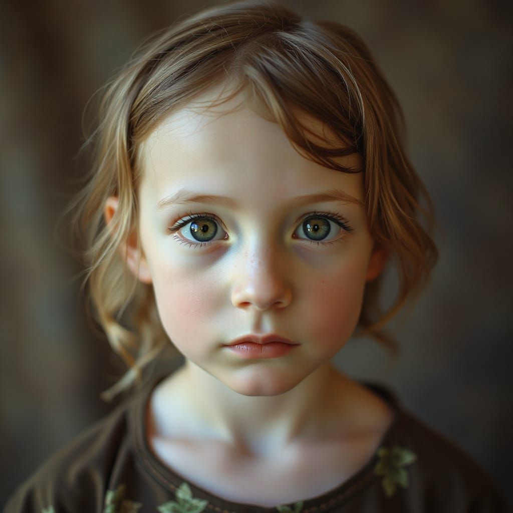 Expressive Girl Portrait in Soft, Dreamy Lighting