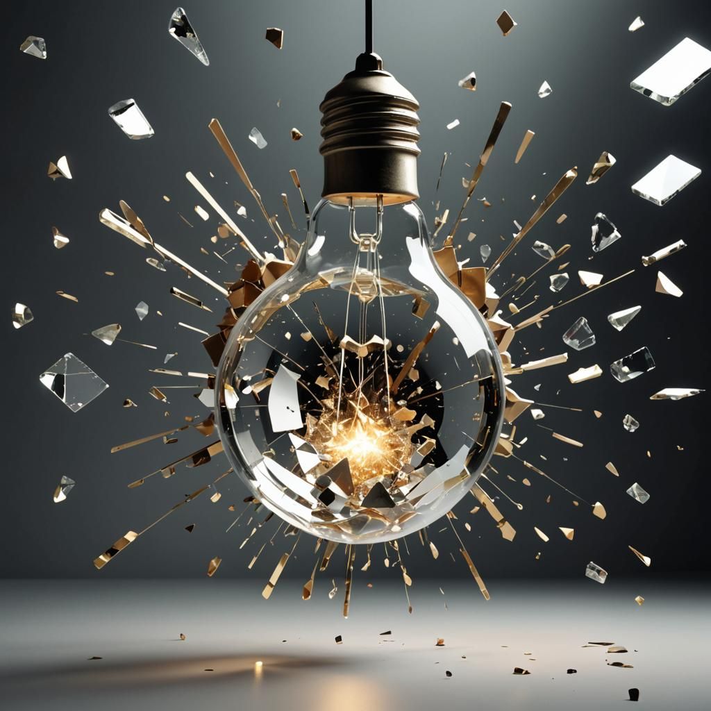 Exploding Lightbulb with Geometric Reflections