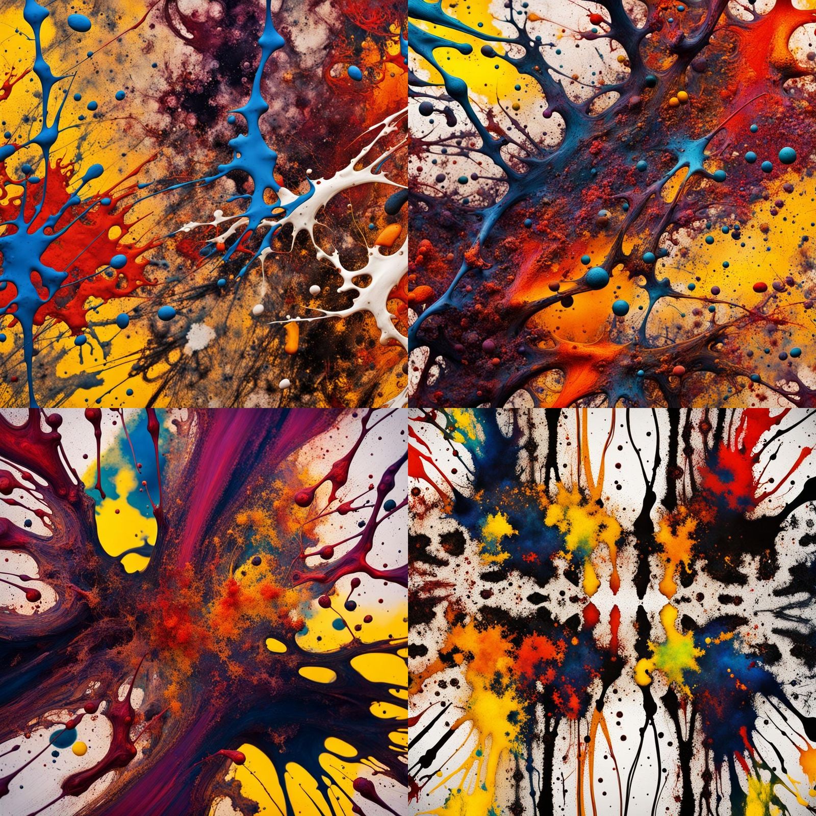 Hyperrealistic Ink Blot in Abstract Expressionism Style