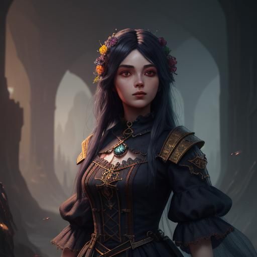 Detailed Doll Matte Painting in Deep Color