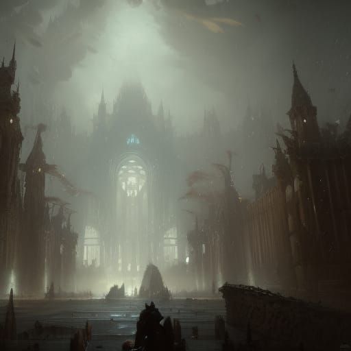 Epic Snow Cliffs in Dark Fantasy Style