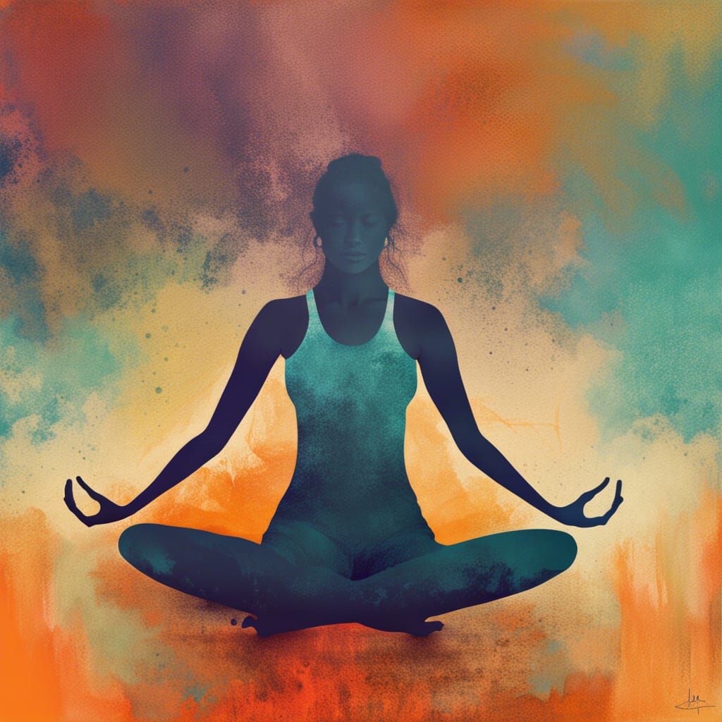 Abstract Yoga Pose in Complementary Colors