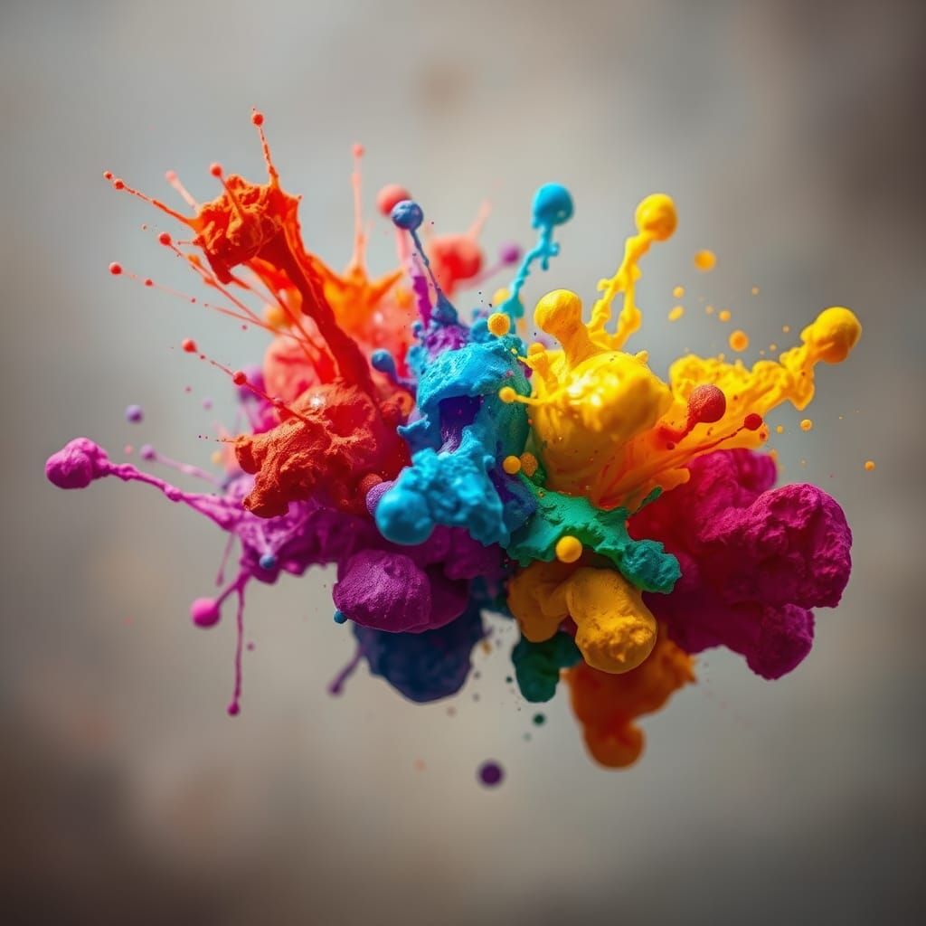 Surreal Ink Splatters Form Bold Shapes