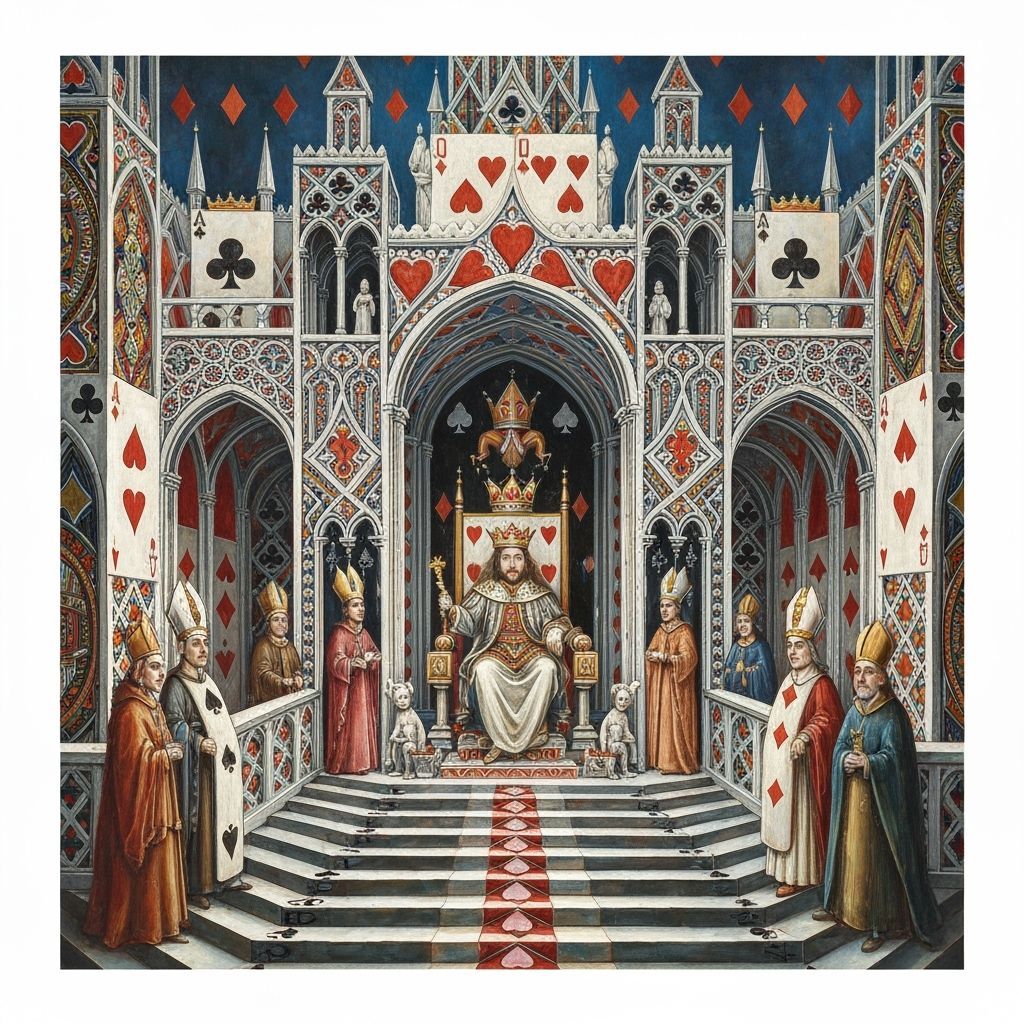 Fantastical Card Suit Royal Court in Oil Painting Style