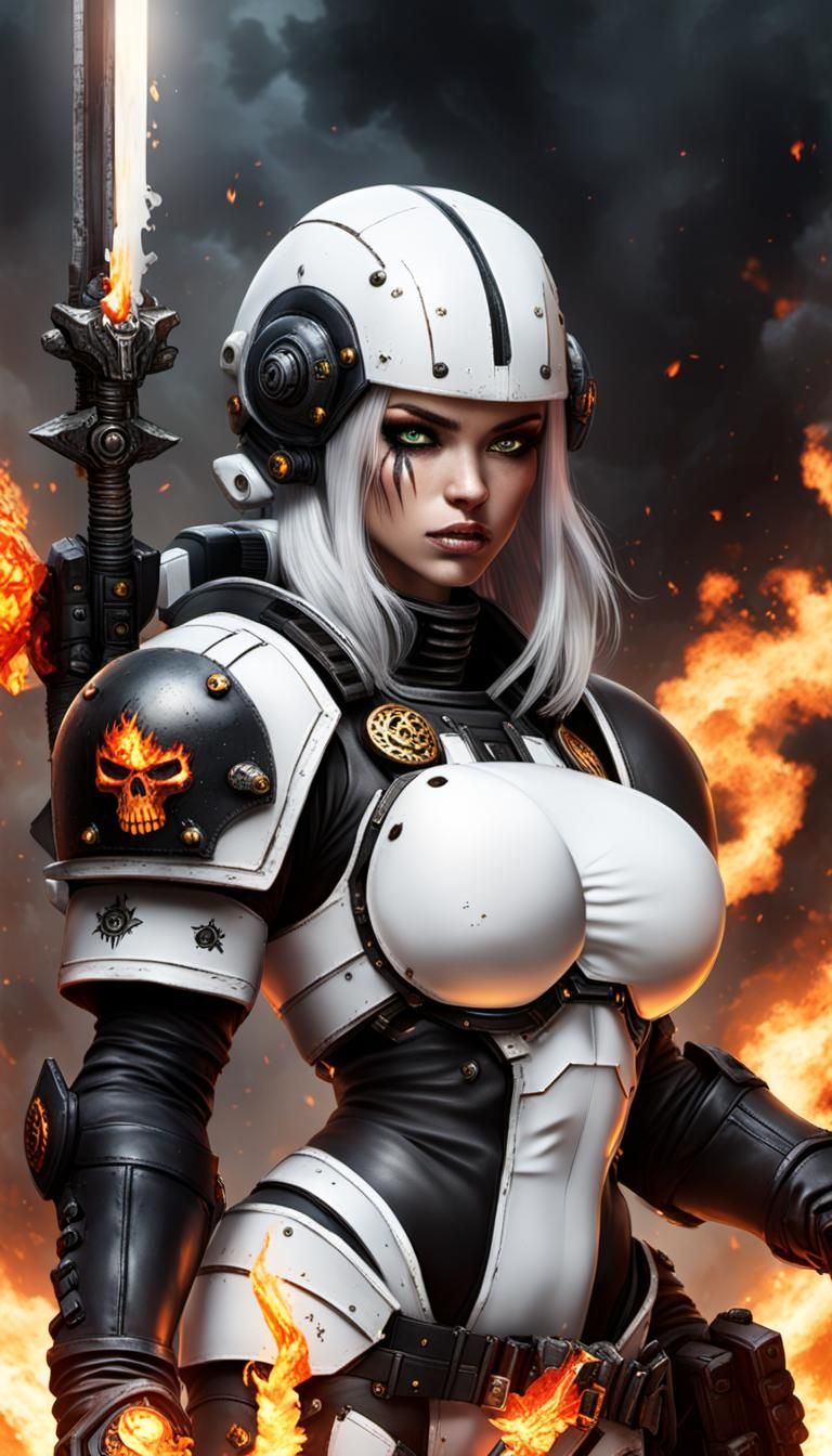 Teenage Space Marine with Flaming Sword