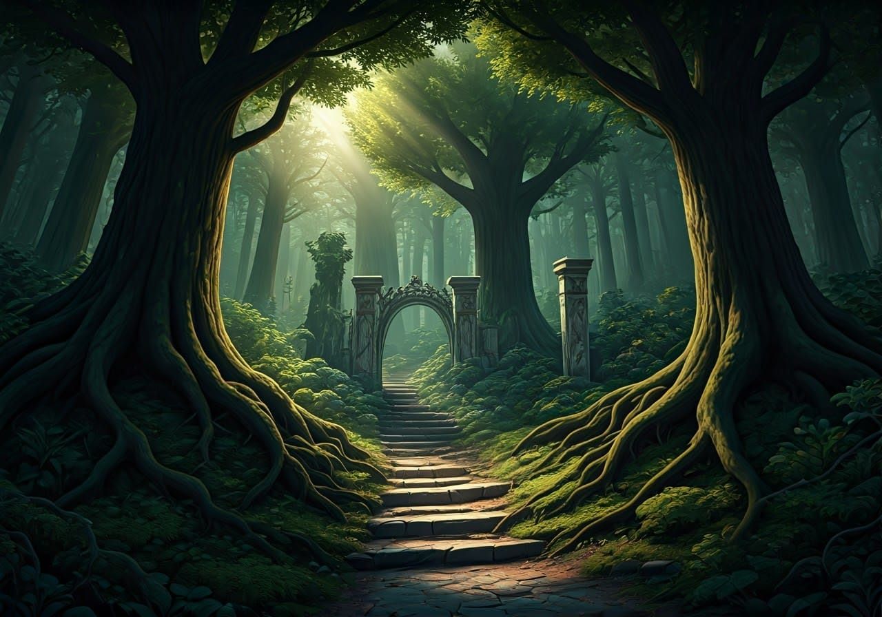 Enchanted Forest Path at Twilight