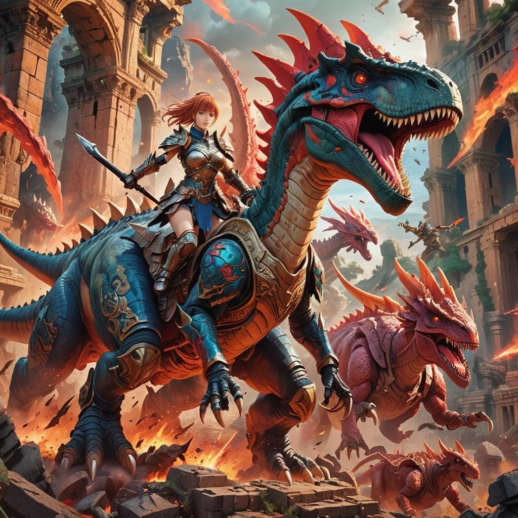 Anime Battle: Armored Riders Clash with Demons