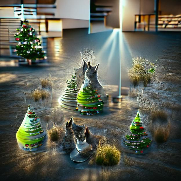 Christmas Tree for Cats and Donkeys: V-Ray 3D