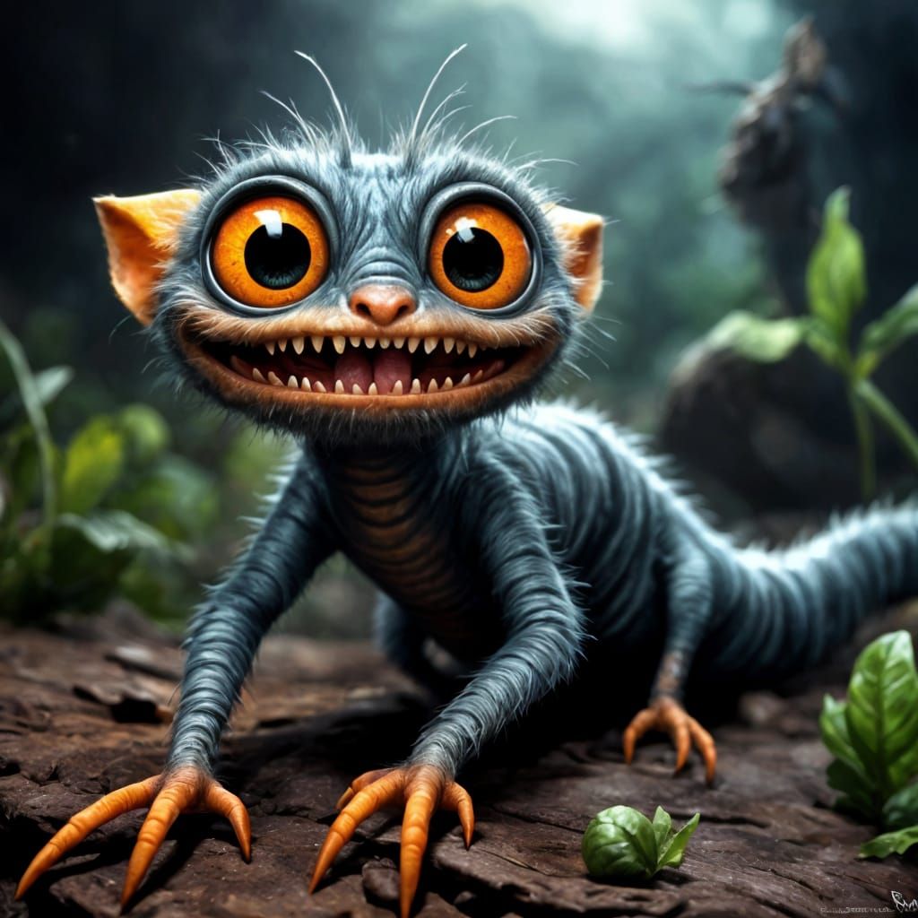 Tiny Furry Creature on a Fingertip: Hyperrealistic Art