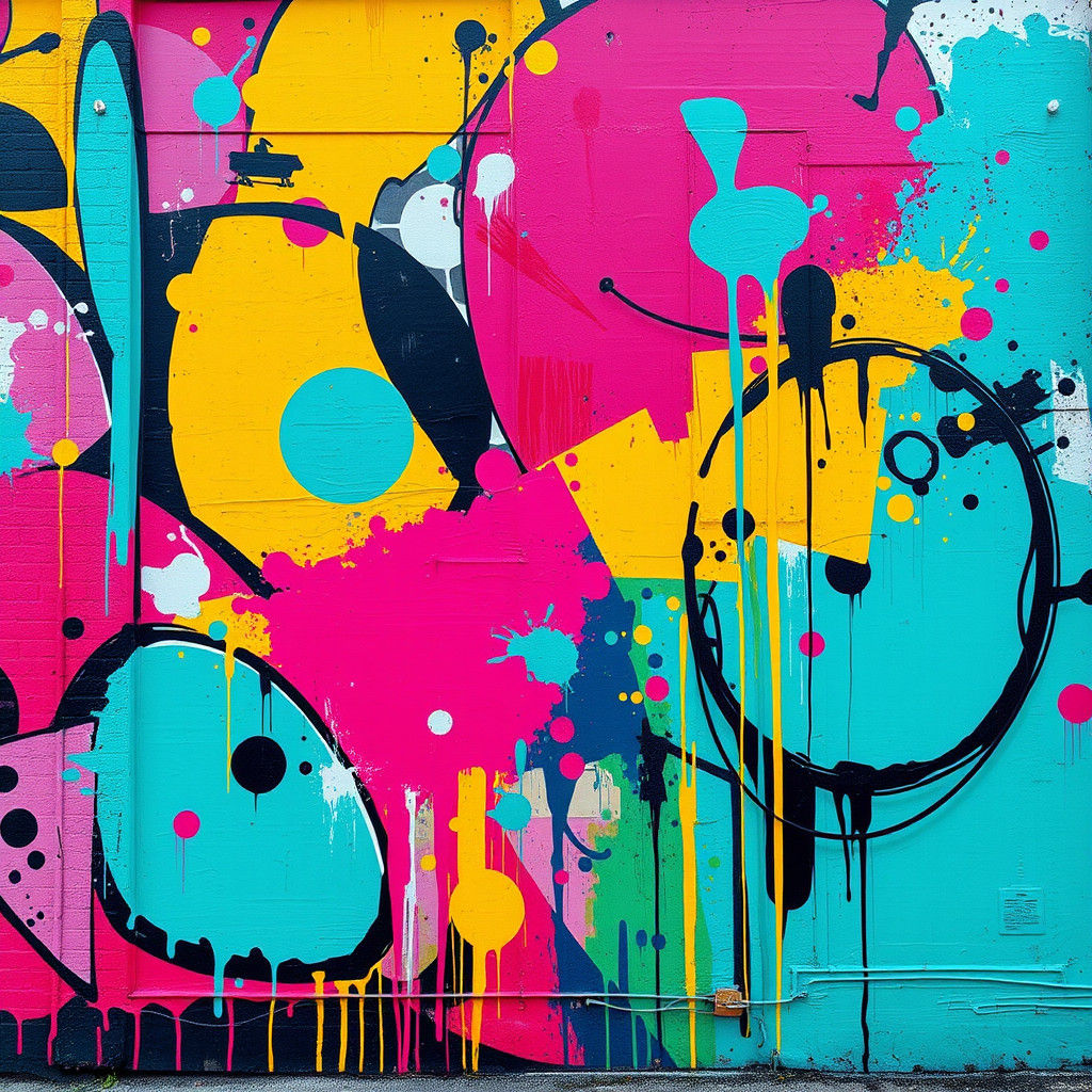 Dynamic Street Art with Abstracted Shapes and Textures