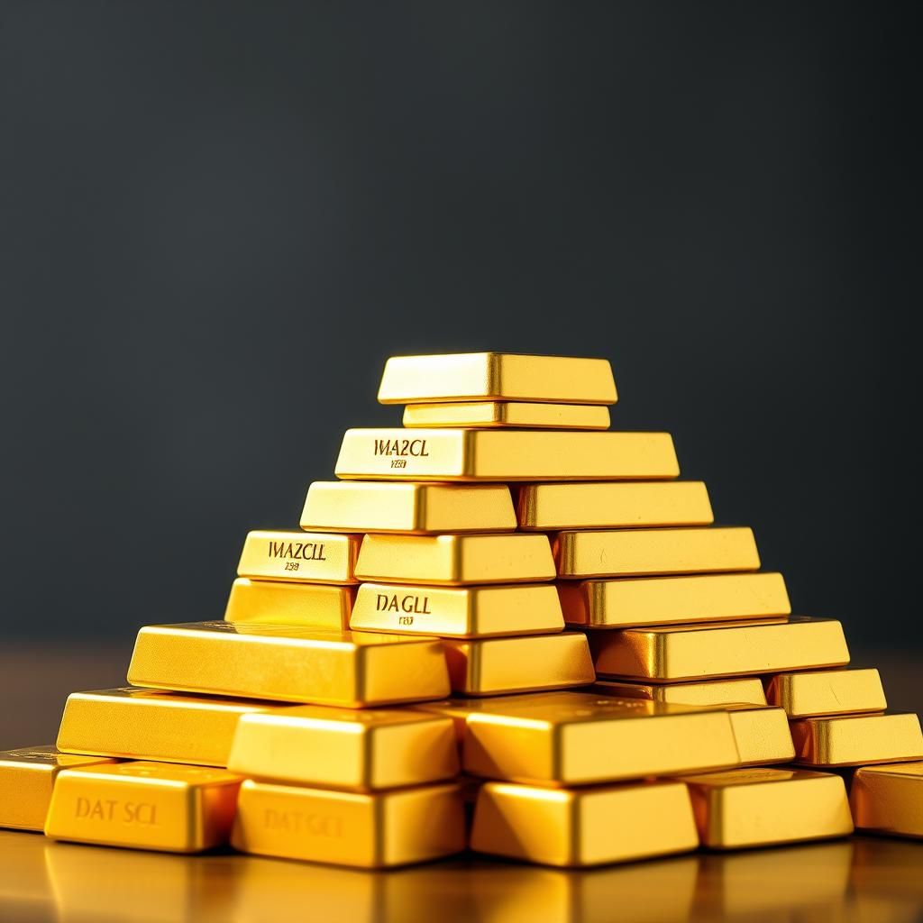 Gold Bar Pyramid: Wealth Accumulation Concept
