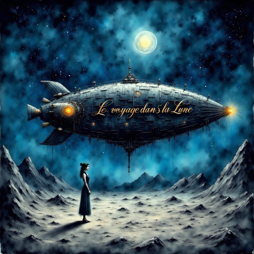 Enchanting Silent-Film Era Movie Poster in Whimsical Style