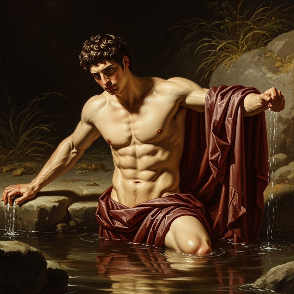 Ancient Greek Hero Theseus Bathes in River Cephisus