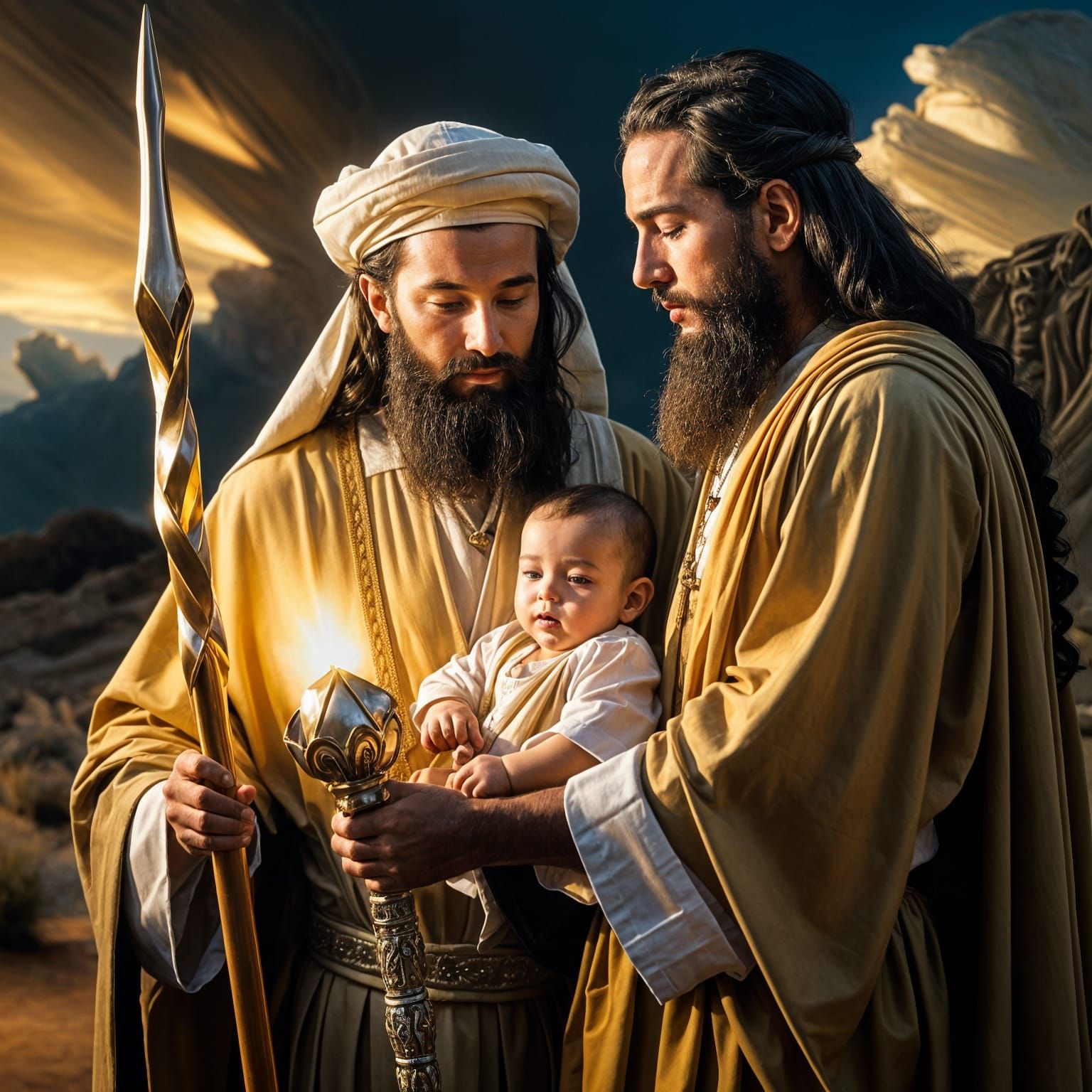 Divine Blessing with Radiant Light in Stained Glass