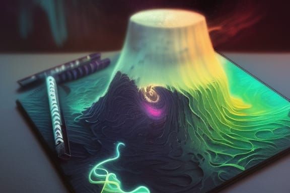 Warped Spacetime in Psychedelic Digital Art