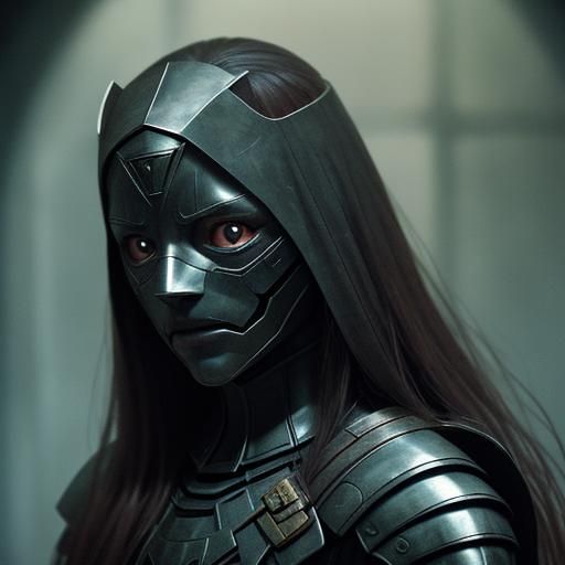 Sad Eyes Behind Iron Mask: Cinematic Portrait