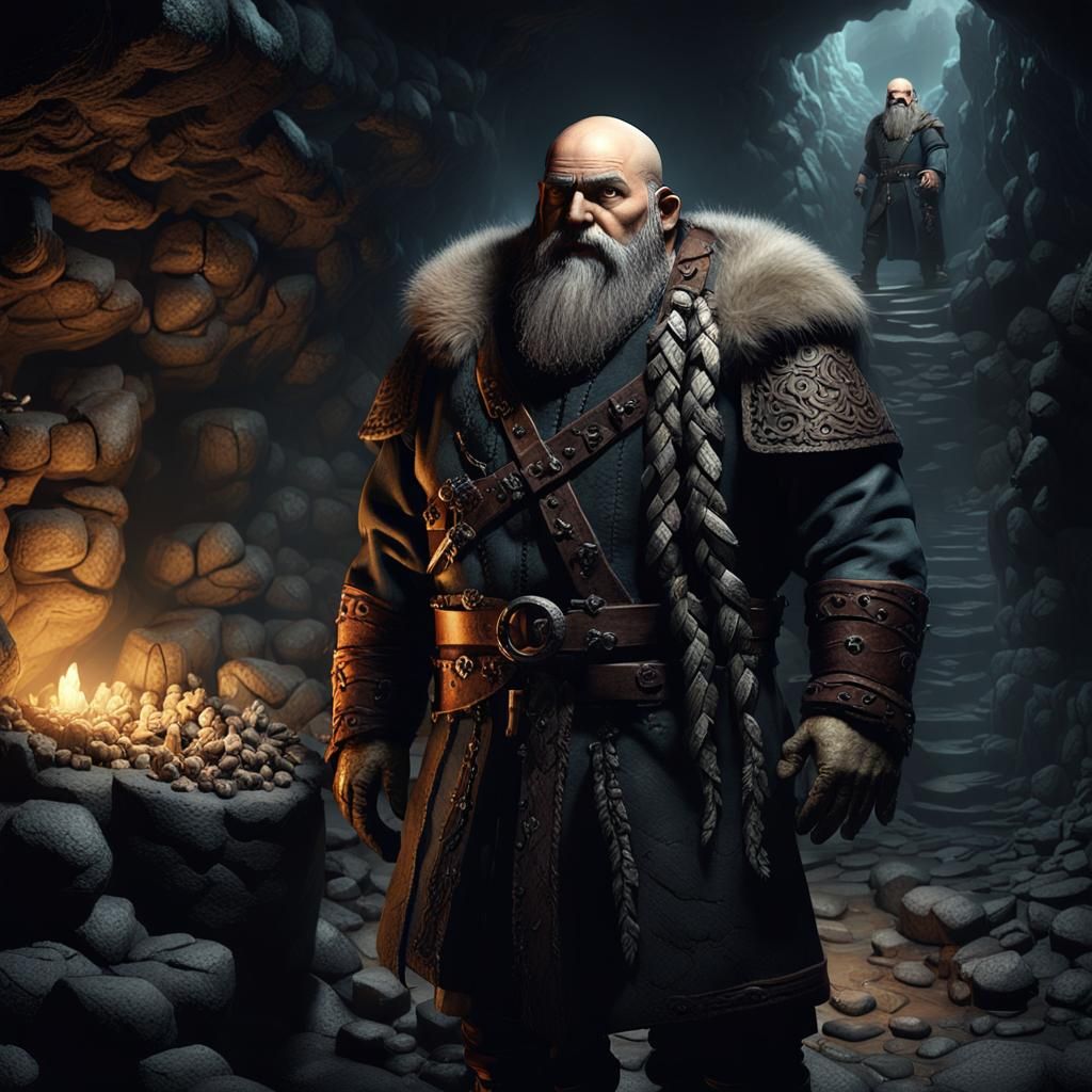 Dwarven Commoner in Greg Rutkowski Style