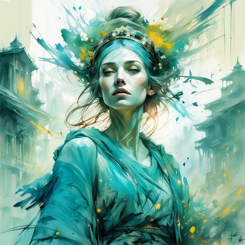 Joyful Mary: Digital Airbrush Fantasy Art Masterpiece