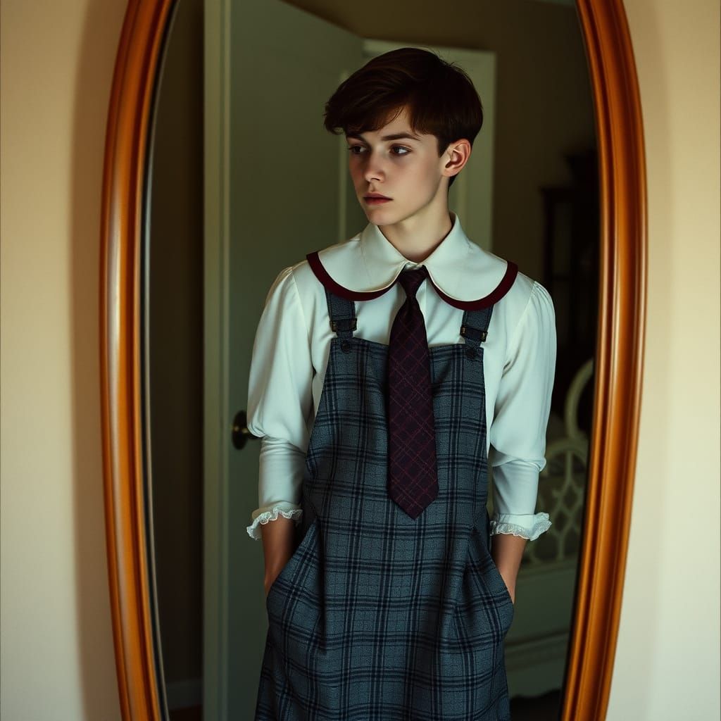 Elegant Young Man Contemplates Life in a Moody, Cinematic Se...