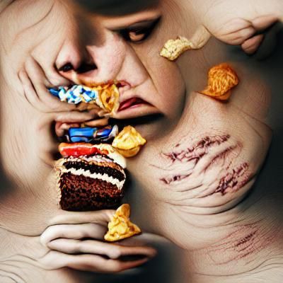 Abstract Art: Binge Eating Disorder Concept