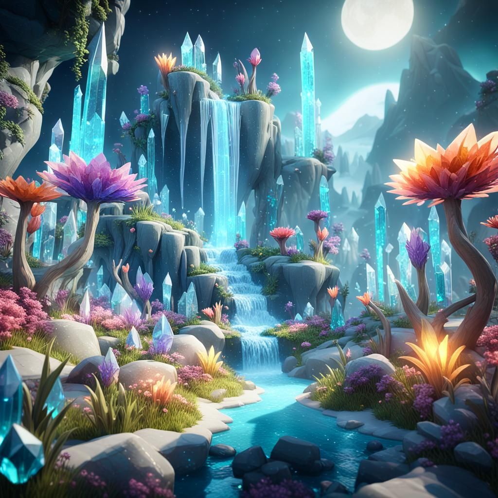 Luminescent Crystals in a Magical 3D Garden