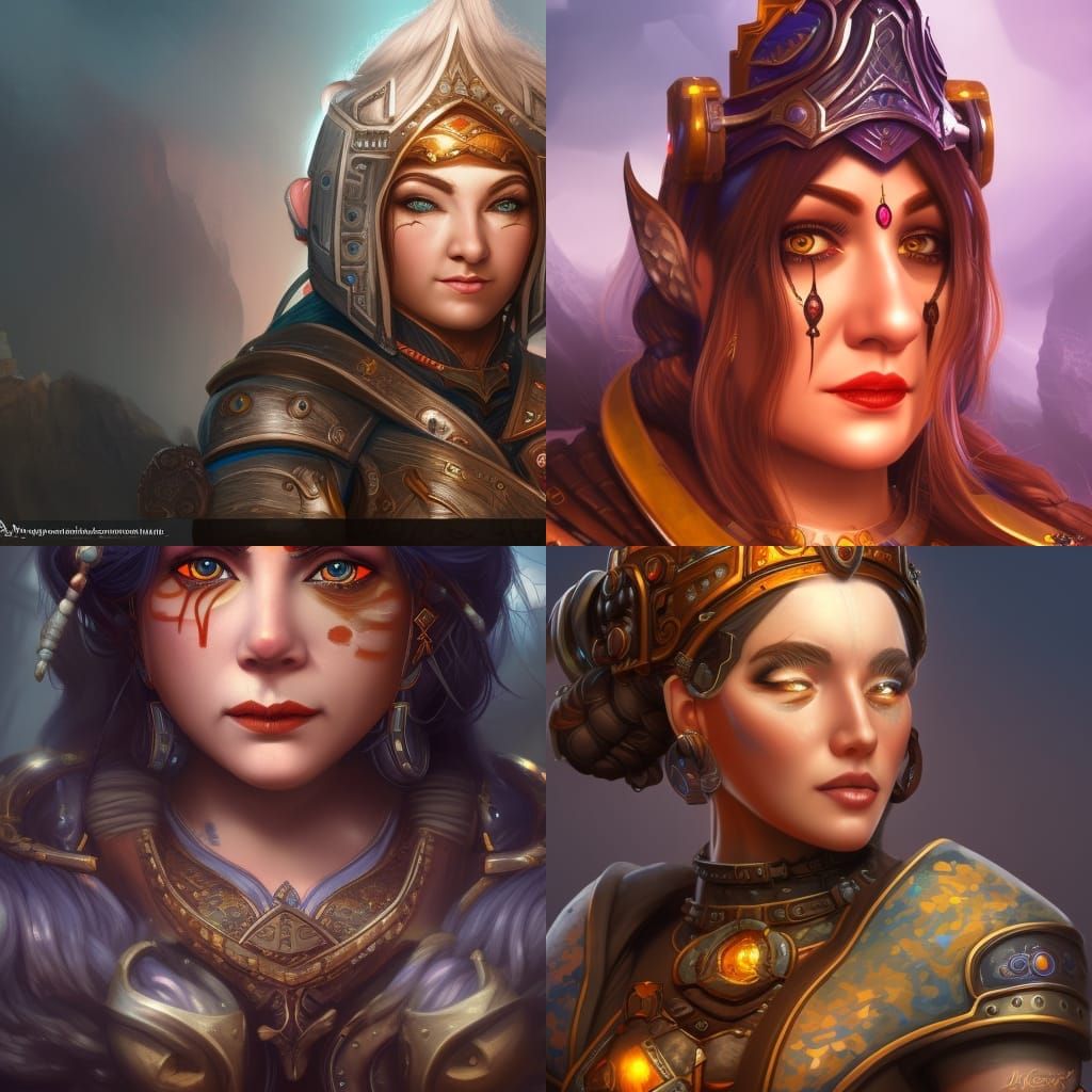 Dwarven Artificer with Eyeliner, Digital Art